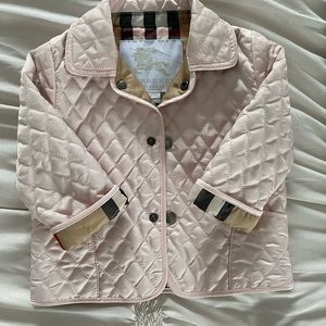 Infant girls Burberry Pink Quilted Jacket